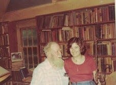 Writer Carleton Beals, with Cindy Yoken, in Aug. 1976.