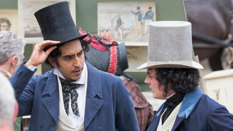 Mandatory Credit: Photo by Geoff Robinson Photography/Shutterstock (9767433n)Dev Patel and Aneurin Barnard'The Personal History of David Copperfield' on set filming, King's Lynn, Norfolk, UK - 20 Jul 2018Actor Dev Patel was spotted about to get in a fight with a local market trader as he played David Copperfield in a new costume drama yesterday (Fri).