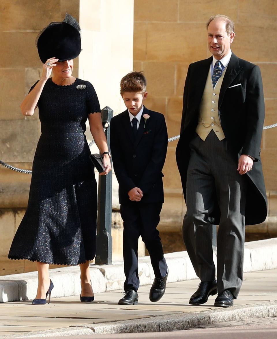 <p>Prior to the wedding, the palace announced that both of Prince Andrew's children would serve in the bridal party. Today only his daughter Lady Louise walked down the aisle though. His son <a rel="nofollow noopener" href="https://www.goodhousekeeping.com/life/a20083318/prince-george-full-name-royals/" target="_blank" data-ylk="slk:James, Viscount Severn;elm:context_link;itc:0;sec:content-canvas" class="link ">James, Viscount Severn</a> sat with his parents instead for an unknown reason. </p>