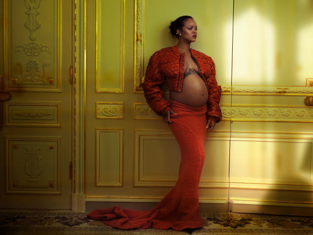 Pregnant Rihanna bares baby bump in new Louis Vuitton campaign