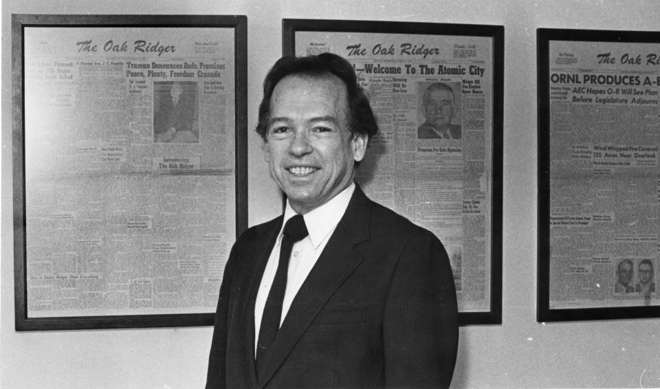 The late Richard "Dick" Smyser, founding editor of The Oak Ridger. The lecture series is named after him.
