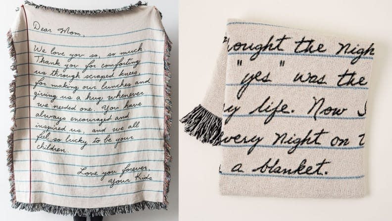 Best Father's Day gifts from daughters: Personalized Hand-Written Letter Blanket