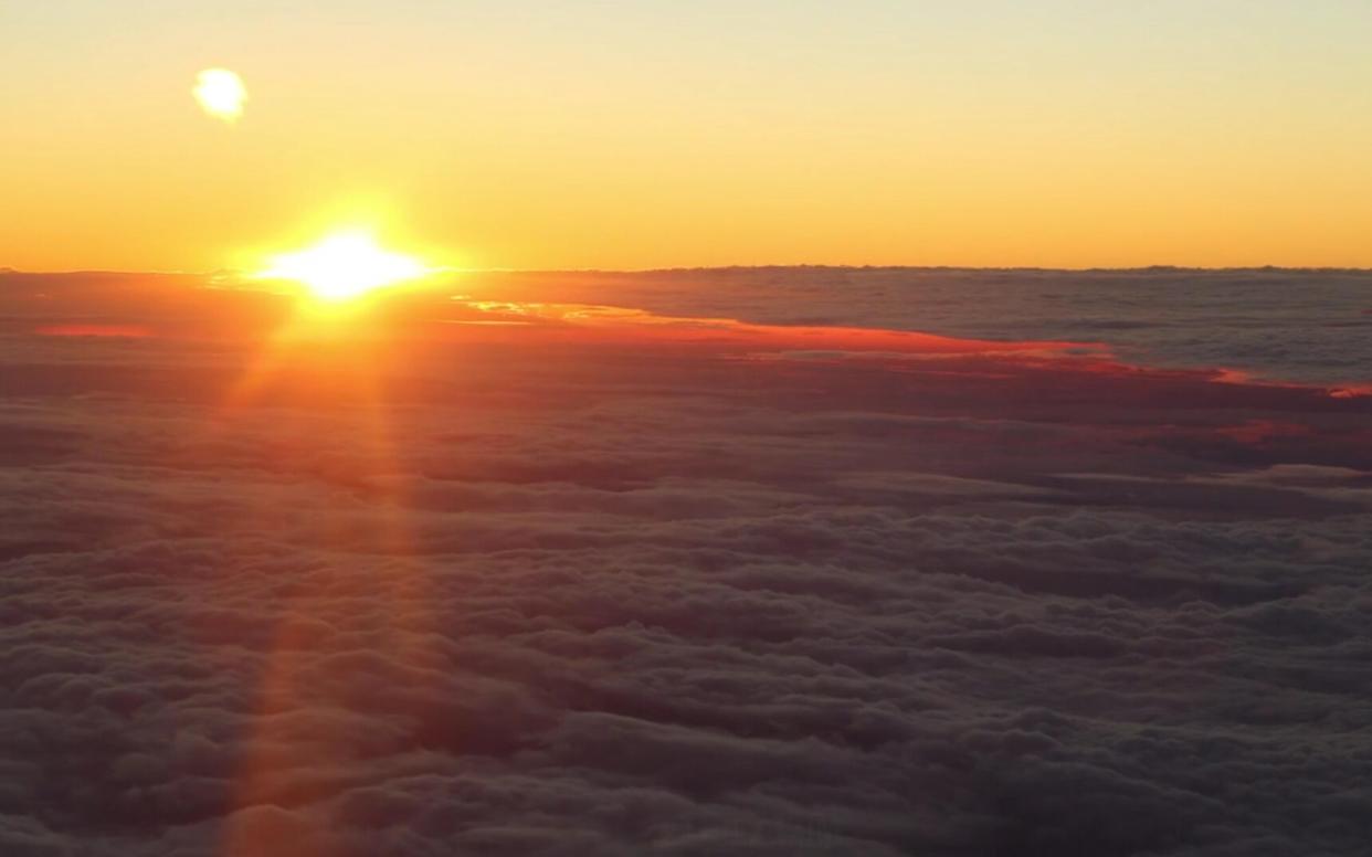 Sunset from an airplane