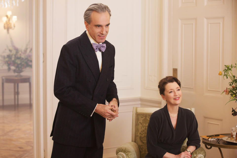 Oscar nominees Day-Lewis and Lesley Manville. (Photo: Focus Features /Courtesy Everett Collection)