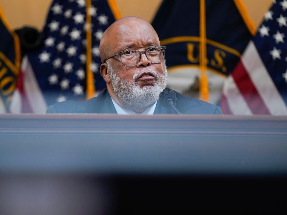 Chairman Bennie Thompson, D-Miss., speaks as the House select committee investigating the Jan. 6 attack on the U.S. Capitol holds its first public hearing to reveal the findings of a year-long investigation, on Capitol Hill, Thursday, June 9, 2022, in Washington.