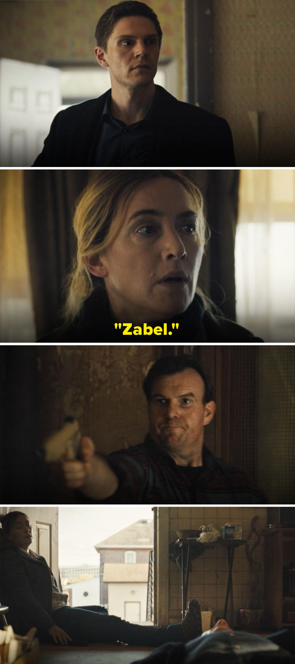 Mare saying "Zabel" before he's shot