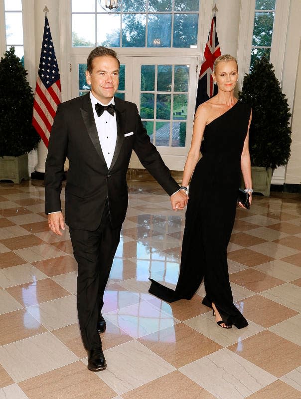 Lachlan Murdoch y su mujer Sarah en la Casa Blanca