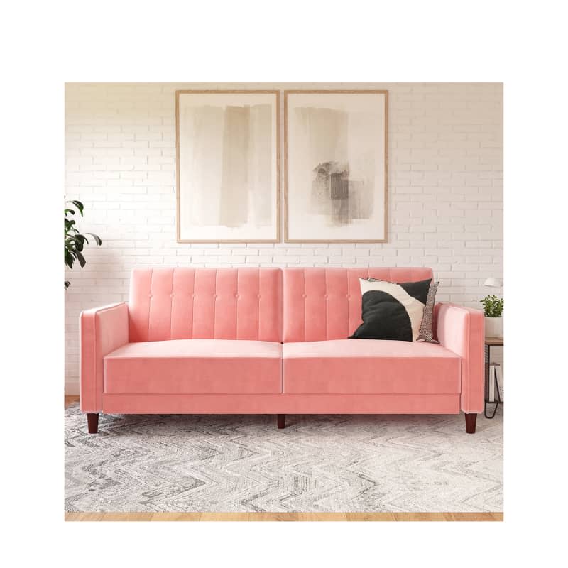 Perdue Velvet Square Arm Convertible Sofa