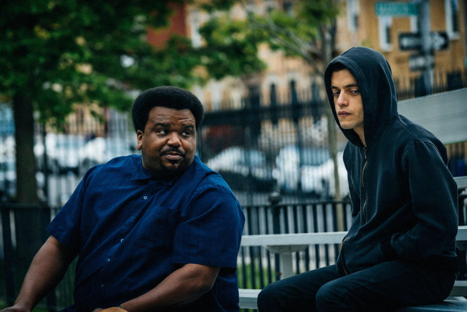 Craig Robinson and Rami Malek in Mr. Robot