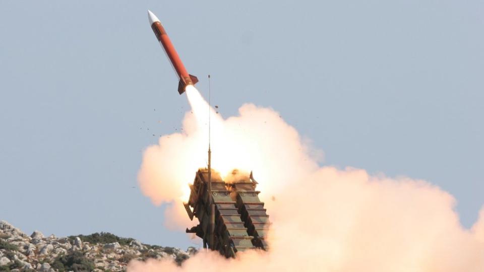 Patriot air defence missile being fired