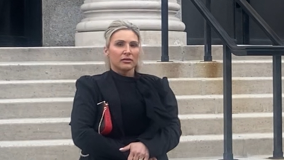 Catherine Seemer leaves U.S. District Court in White Plains March 20, 2024, after pleading guilty to wire fraud, financial aid fraud and aggravated identity theft in a student-loan relief scam.