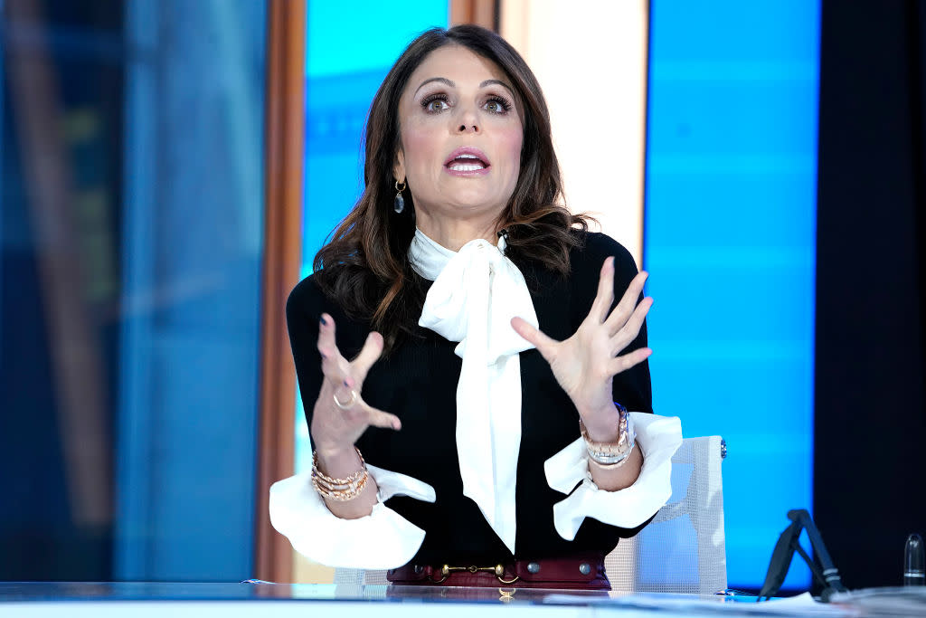 NEW YORK, NEW YORK - JANUARY 09: Fox anchor Maria Bartiromo interview Bethenny Frankel (L) during' "Mornings With Maria" at Fox Business Network Studios on January 09, 2020 in New York City. (Photo by John Lamparski/Getty Images)