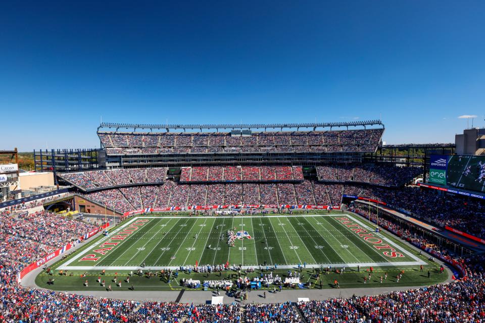 A general overall interior view of Gillette Stadium.