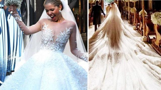 Swarovski heiress' insane 46kg wedding dress