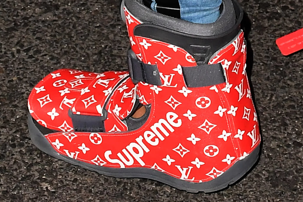 Odell Beckham Jr's Injured Ankle in Supreme x Louis Vuitton Boot – Footwear  News