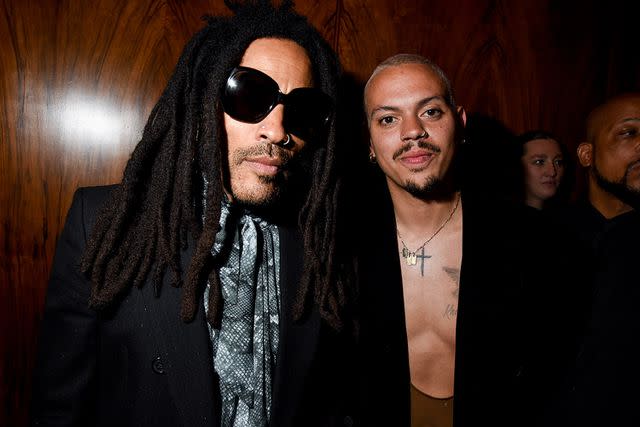 <p>Steve Eichner/WWD via Getty</p> Lenny Kravitz and Evan Ross