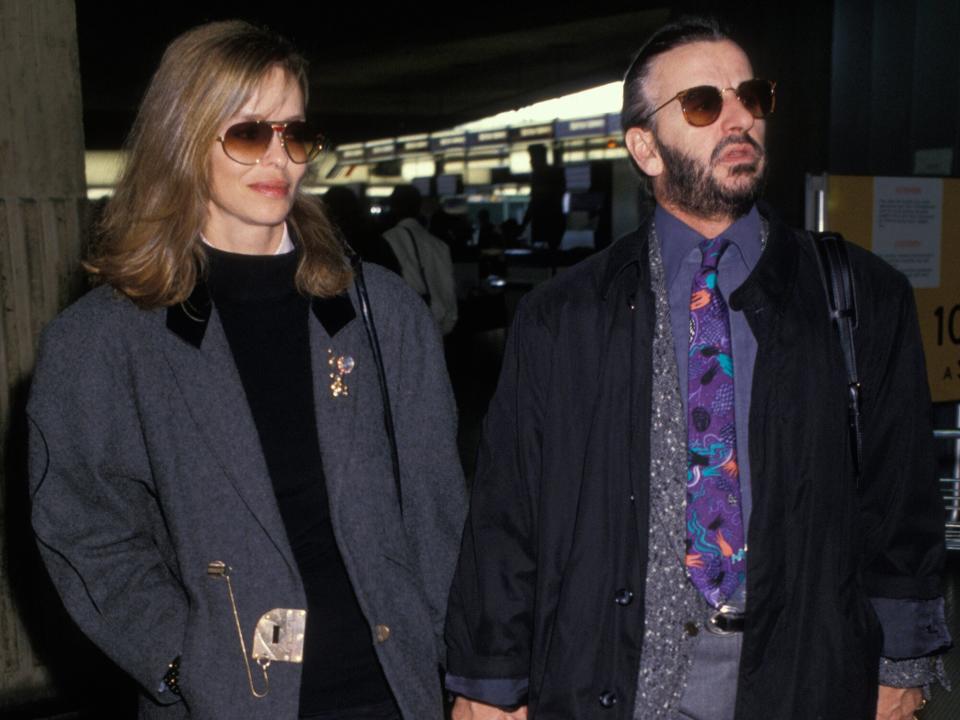 Barbara Bach and Ringo Starr in Paris, France 1989