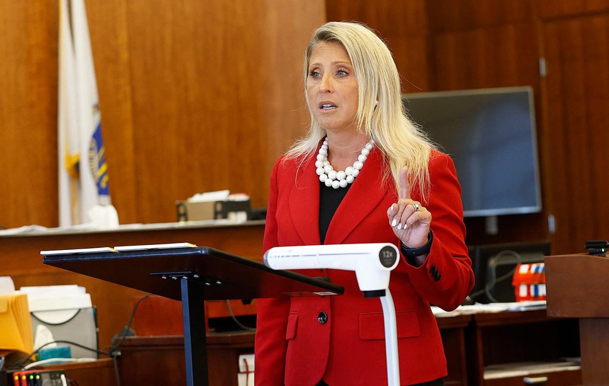 Assistant DA Jeremy Beth Kusmin in her closing statement.
The Christina Rica murder trail goes to the jury. Ricci is accused of stabbing her husband Michael to death in 2021 at their Marshfield home. Thursday August 1, 2024