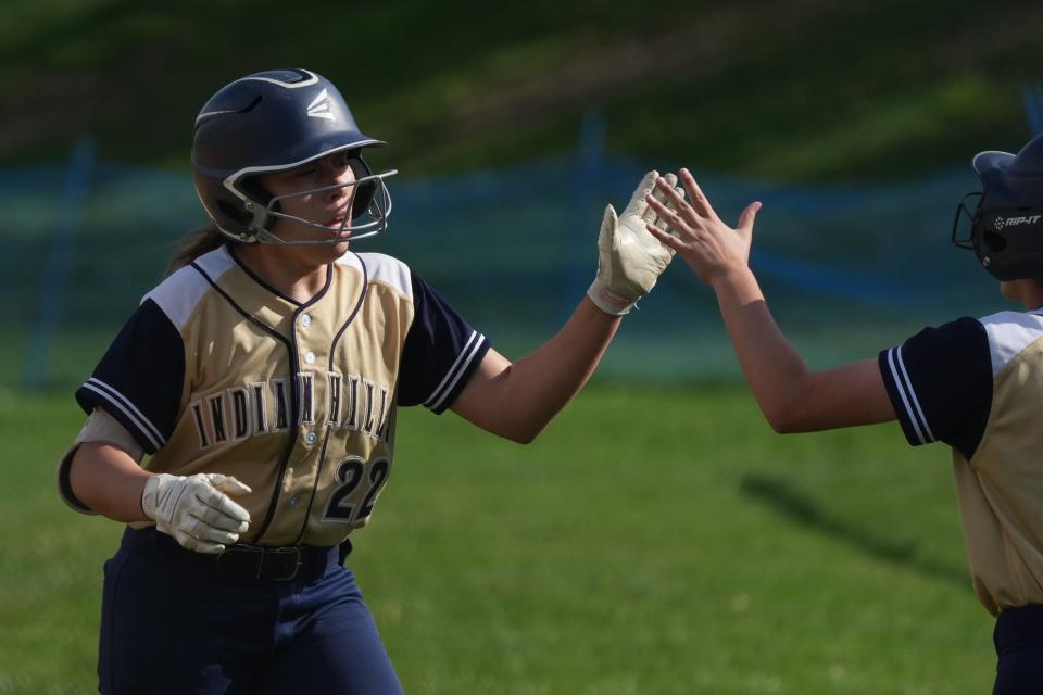 Oakland, NJ -- May 1, 2024 -- Catcher, Sophia Underfer of Indian Hills as Ramapo faced Indian Hills in Softball played at Indian Hills in Oakland.