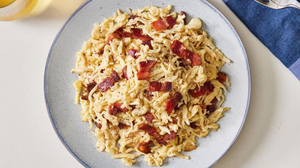 homemade bacon spaetzle