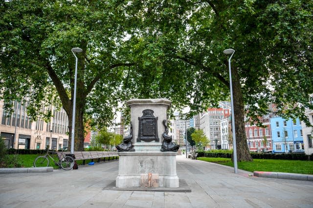 The statue of slave trader Edward Colston was pulled down from its plinth in Bristol city centre (PA).