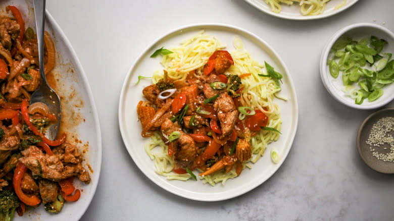 pork stir-fry with noodles