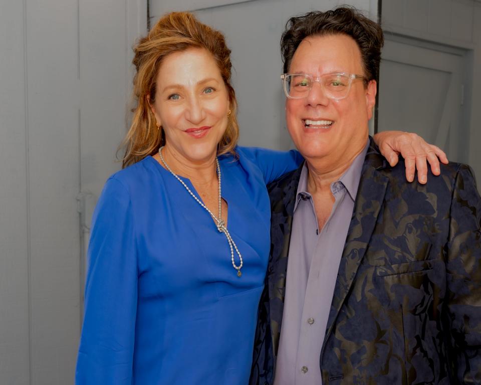 Edie Falco and Joe Brancato outside Penguin Rep Theatre during last year's gala.