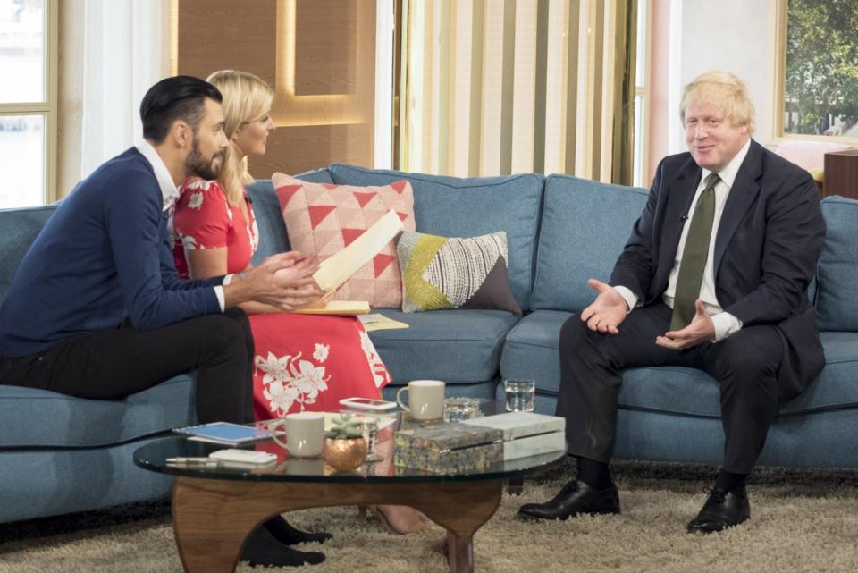 The former PM did end up doing the 2016 chat with Holly Willoughby and Clark, who was a stand-in for Phillip Schofield  on This Morning (Rex Features)