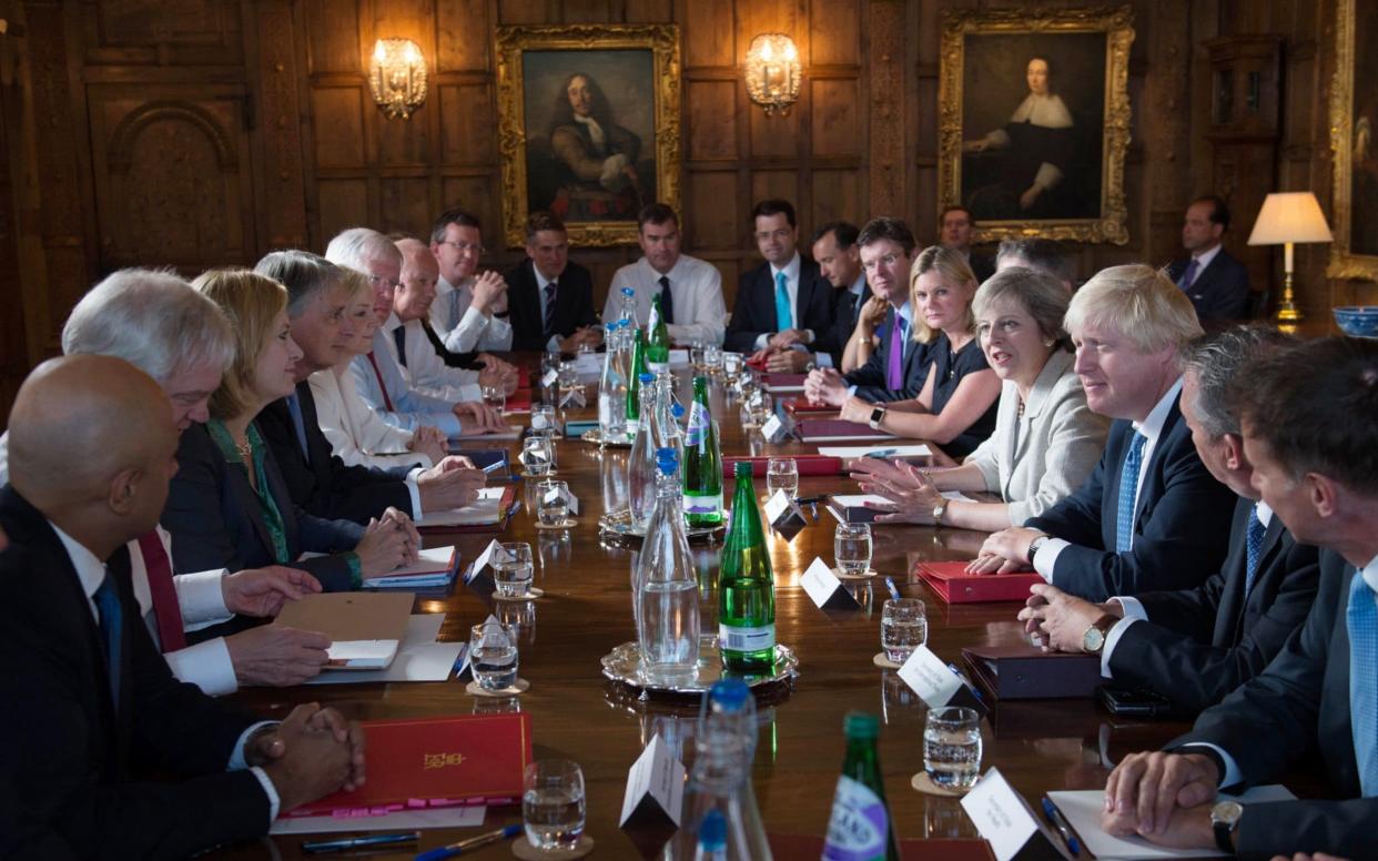 Prime Minister Theresa May speaks as she chairs a cabinet meeting - AFP