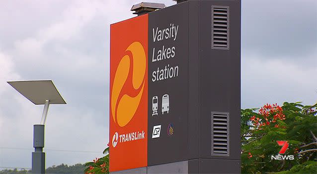 The incident occurred near the Varsity Lakes train station. Source: 7 News.