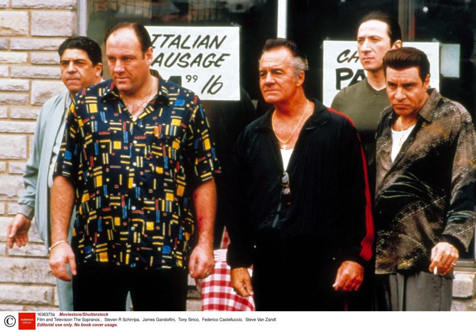 The Sopranos: James Gandolfini and Tony Sirico in the foreground - Moviestore/Shutterstock