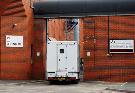 A prison van enters HMP Birmingham after the British government took over its running from G4S, in Birmingham, Britain August 20, 2018. REUTERS/Darren Staples