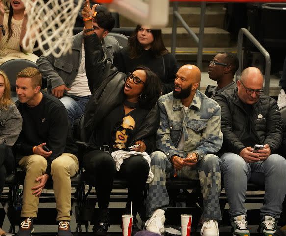 Jennifer Hudson and Common Sit Courtside Together at Raptors