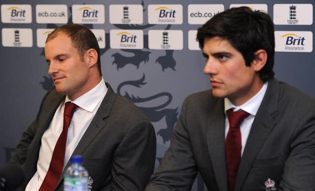 Andrew Strauss, left, was 35 when he handed over the reins to 27-year-old Alastair Cook