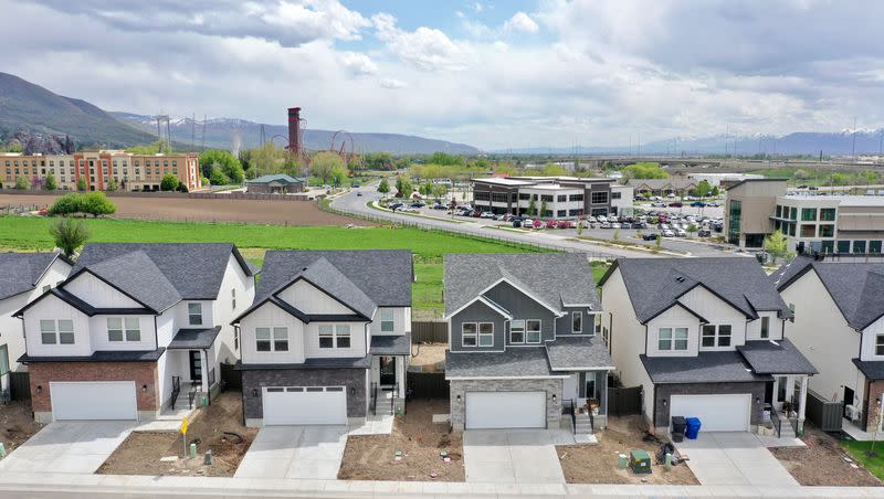 Homes in the Rose development are pictured in Farmington on Monday, May 8, 2023