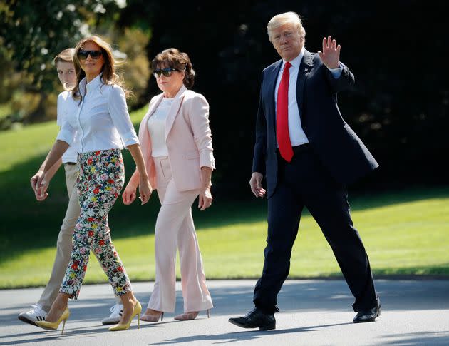 Melania Trump with her mother, Amalija Knavs, in 2018. 