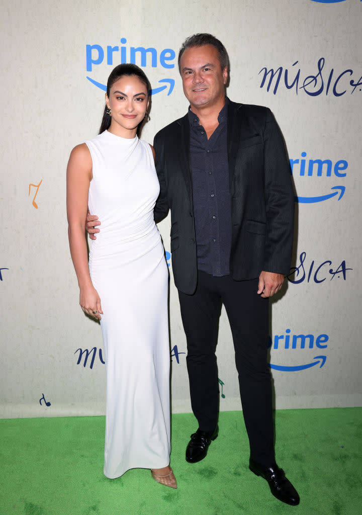 Camila Mendes and her father Victor Mendes at the "Musica" Miami premiere in Miami Beach, Florida. 