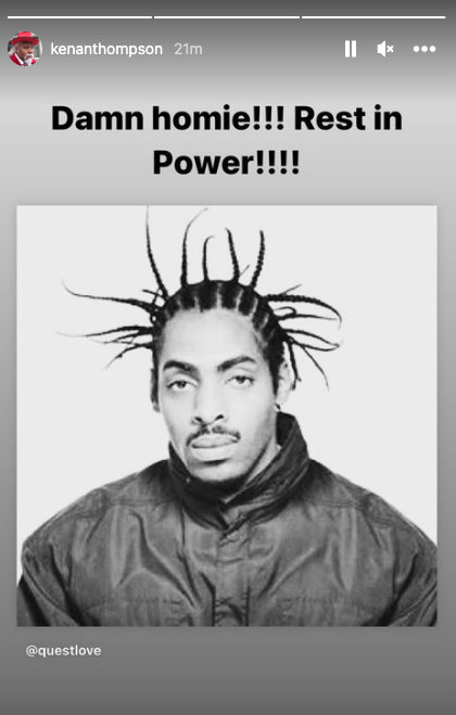 Kenan Thompson reacts to Coolio's death. (Instagram Story)