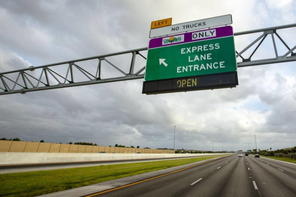 Entrance to the express lanes southbound on I-75 in Miami-Dade.