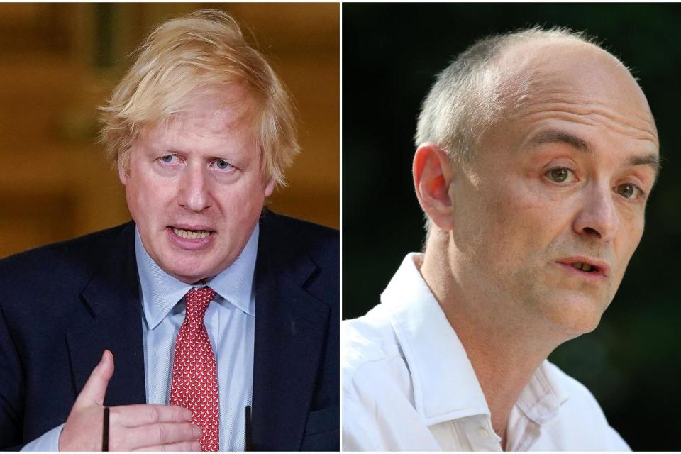Government approval ratings have plummeted since Boris Johnson defended Dominic Cummings amid claims he breached the coronavirus lockdown (AFP via Getty Images / PA)