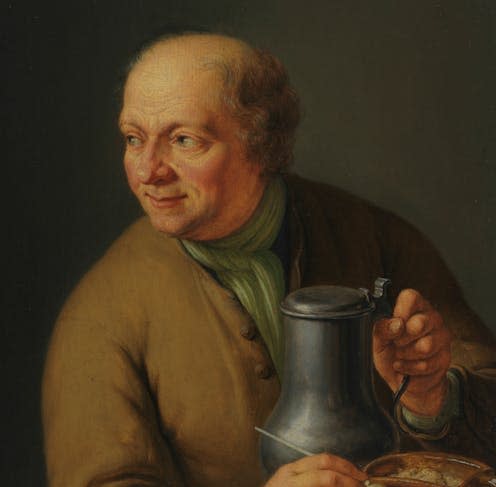 <span class="caption">Man With a Tankard, by Frans van Mieris the Younger (1739).</span> <span class="attribution"><a class="link " href="https://collection.beta.fitz.ms/id/object/1674" rel="nofollow noopener" target="_blank" data-ylk="slk:The Fitzwilliam Museum;elm:context_link;itc:0;sec:content-canvas">The Fitzwilliam Museum</a>, <a class="link " href="http://creativecommons.org/licenses/by-sa/4.0/" rel="nofollow noopener" target="_blank" data-ylk="slk:CC BY-SA;elm:context_link;itc:0;sec:content-canvas">CC BY-SA</a></span>