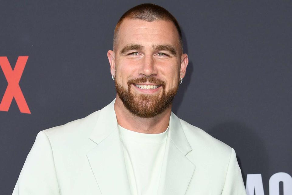 <p>JC Olivera/Getty</p> Travis Kelce