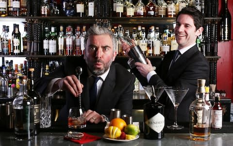 Ben McFarland and Tom Sandham mixing up their alcoholic concotions - Credit: Clara Molden