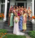<p>Fashion’s favourite sisters may have had a say in their bridesmaid gowns when they attended friend Cassie Coane’s wedding in July, 2017. The gaggle of wedding attendees all wore juxtaposing dresses and it sure sparked a new trend. Are the days of matching gowns a thing of the past? <em>[Photo: Instagram]</em> </p>