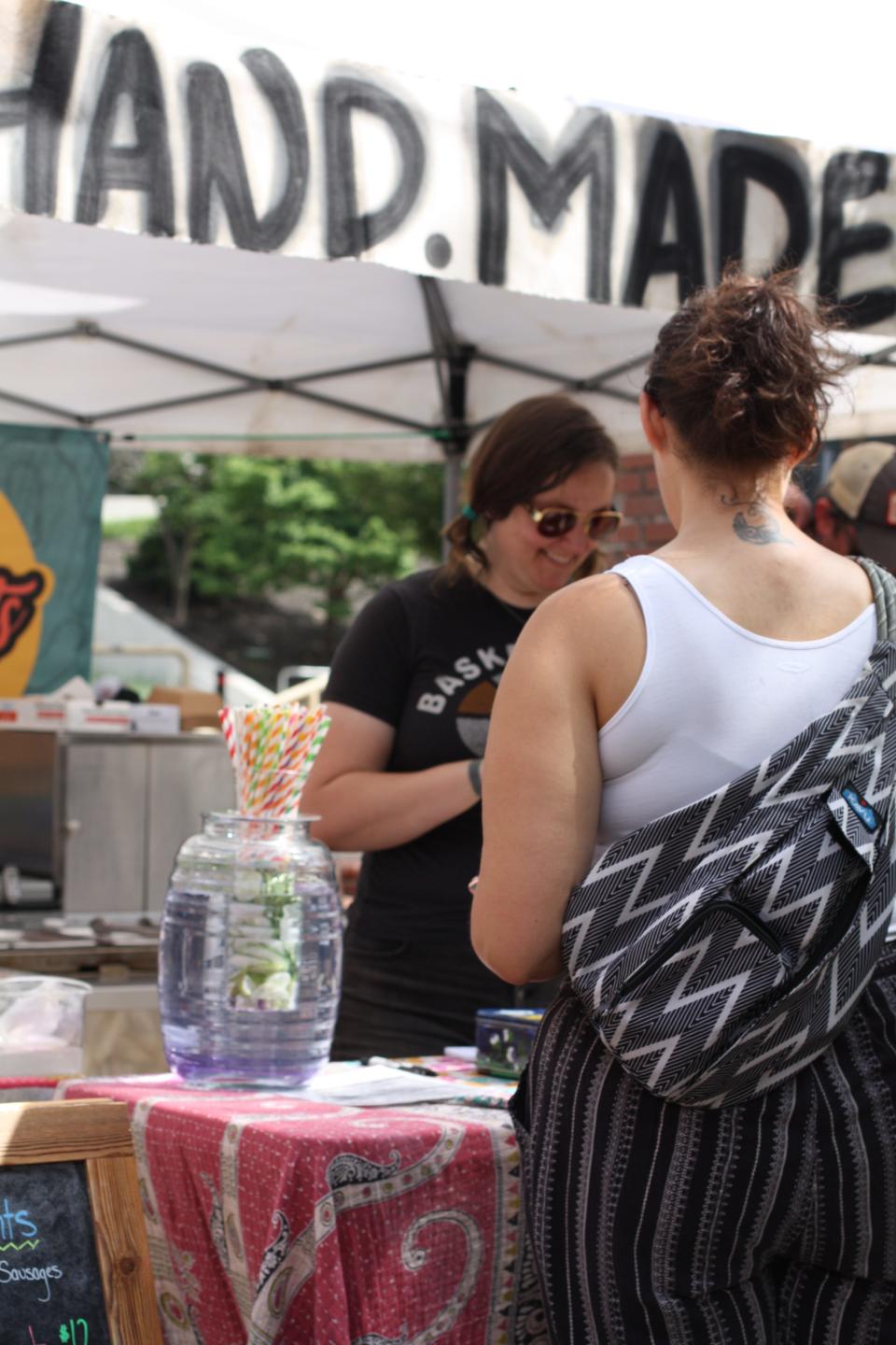 Fancy Water at the Stolen Streetlights food cart is a refreshing blend of cucumber, lime, and mint with Princess Pea Flour at the Market Square Farmers Market on June 15, 2022.