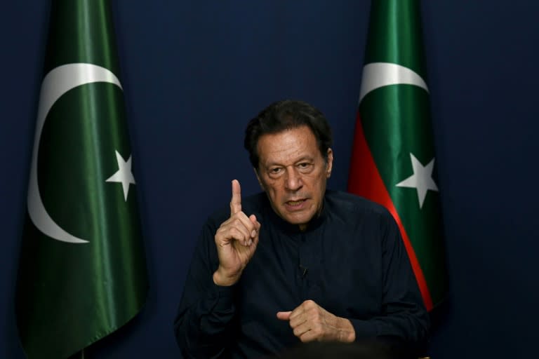Pakistan's former prime minister Imran Khan, seen in 2023, remains jailed on other charges (Arif ALI)