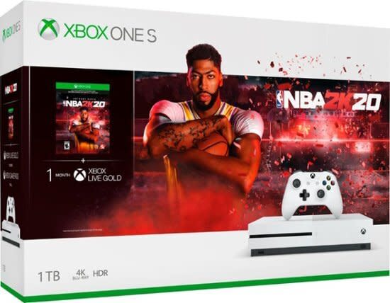 Basketball lovers, this bundle's for you. The bundle includes a Xbox One S console, wireless controller, full-game download of&nbsp;NBA 2K20 and month-long trials of&nbsp;Xbox Live Gold and Xbox Game Pass. <a href="https://fave.co/37rIz3h" target="_blank" rel="noopener noreferrer"><strong>Originally $300, get it for $200 at Best Buy</strong></a>.&nbsp;