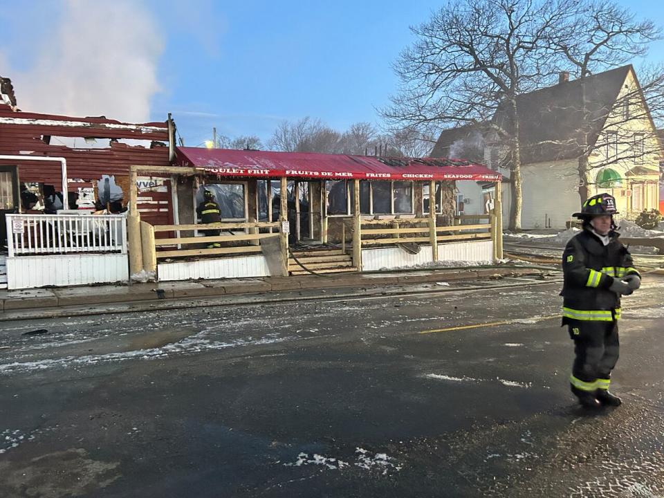 The aftermath of the Dixie Lee fire in Bouctouche on Jan. 23, 2024.