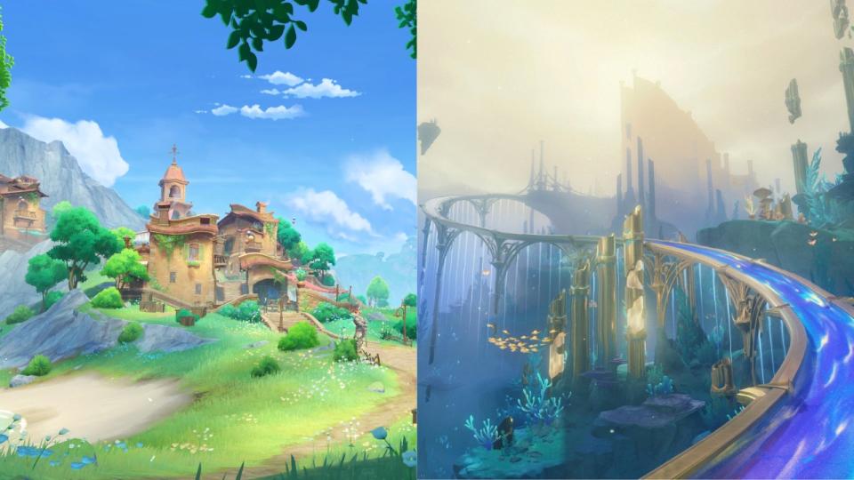 Fontaine will receive a map expansion, introducing Petrichor Village and the Undersea Capital of Remuria. (Source: HoYoverse)