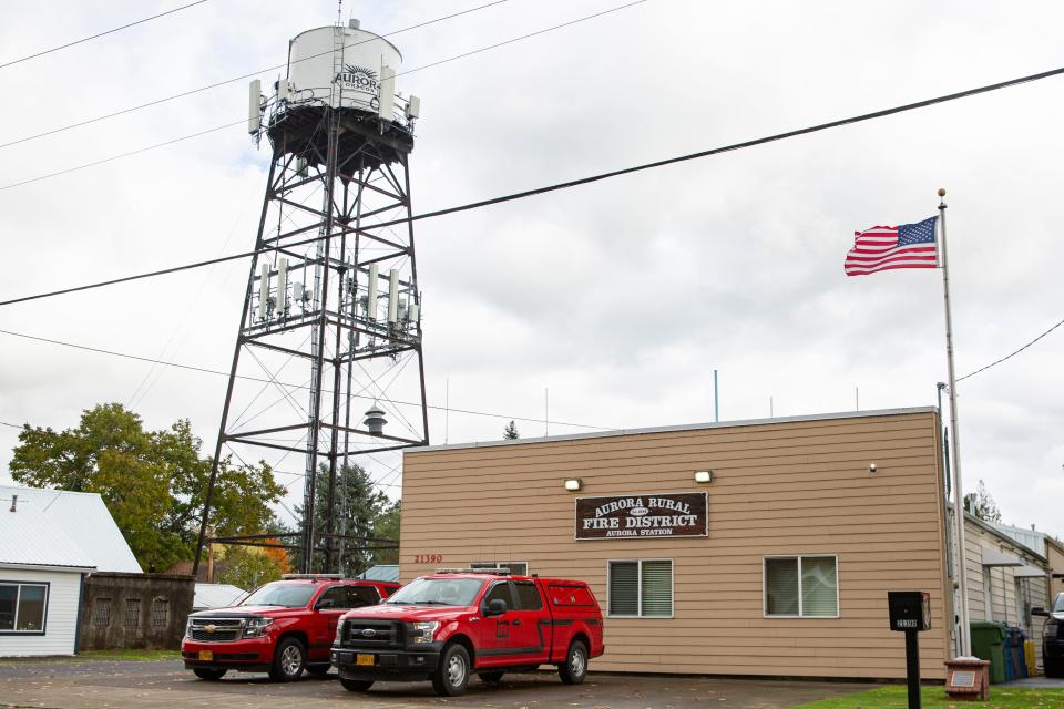 The Aurora Rural Fire Protection District seen here on Thursday, Nov. 2, 2023, in Aurora, Ore. is asking voters to approve a levy that would pay to expand its 24/7 staffing to three full-time staff members at a time from the current two.